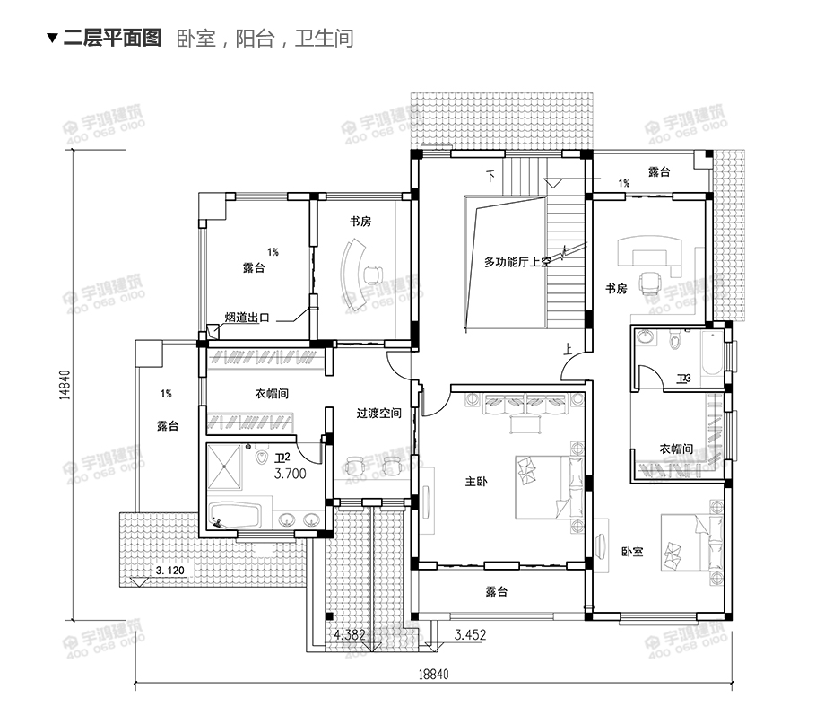 240平西班牙風復式農(nóng)村別墅設計圖紙