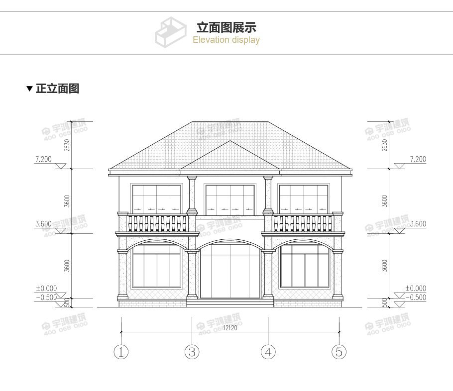 153平帶堂屋農(nóng)村簡歐房屋設計施工圖紙
