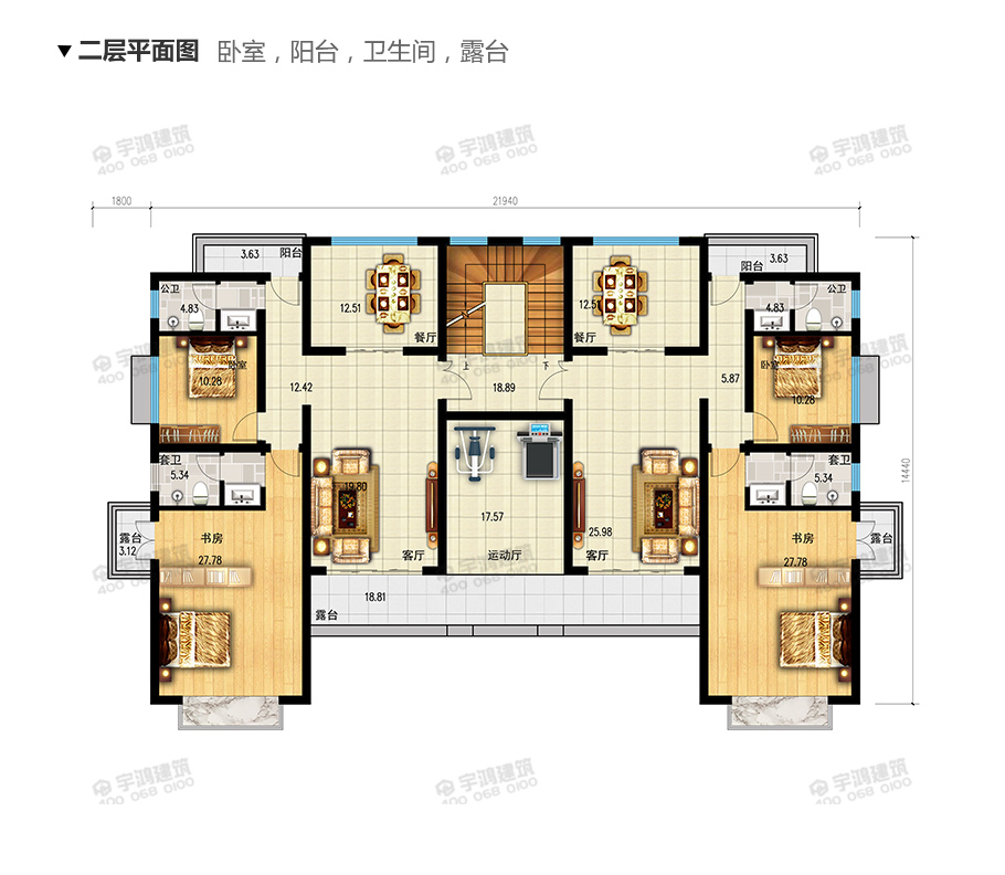 新中式豪華氣派新農(nóng)村別墅設(shè)計圖
