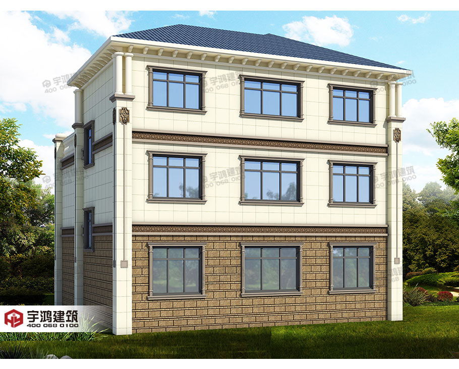 氣派農(nóng)村30萬別墅款式三層設(shè)計(jì)圖，帶堂屋神龕