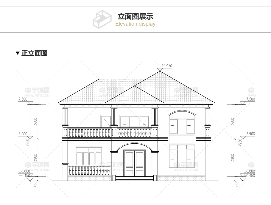 180平新農村復式小別墅設計圖紙，清新淡雅外觀效果圖