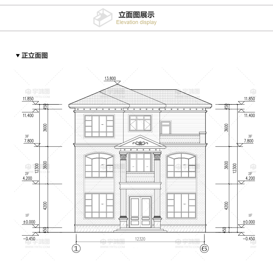 112平漂亮實用鄉(xiāng)村別墅設(shè)計圖紙及效果圖，框架結(jié)構(gòu)